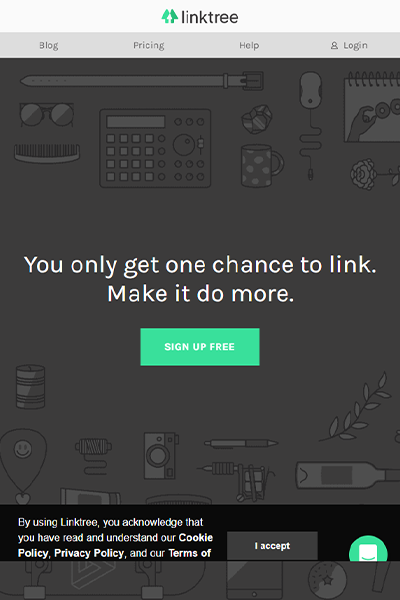 リンクツリーログイン画面