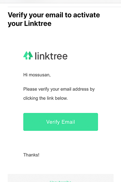 メール登録画面