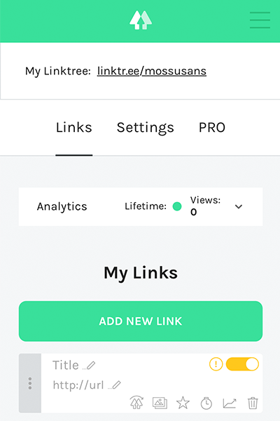 リンク追加画面